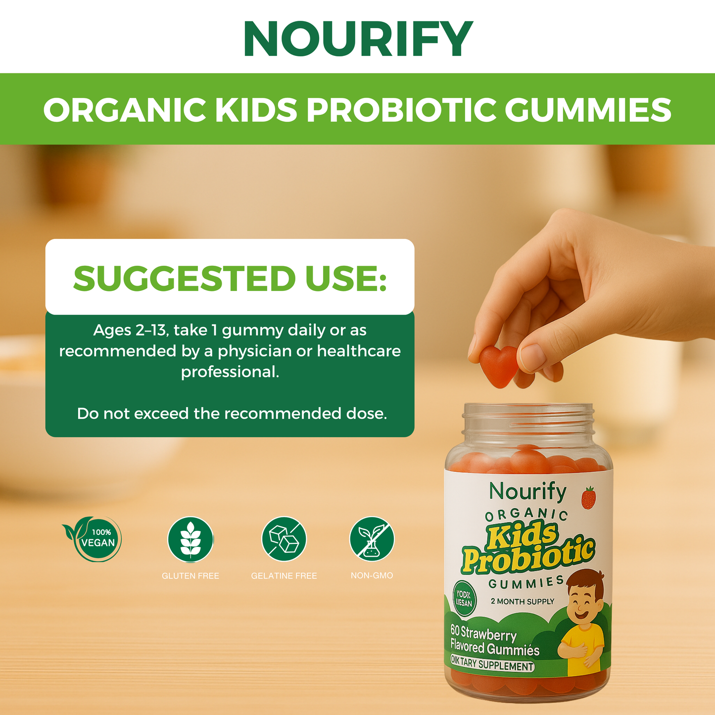 Nourify - Organic Kids Probiotic Gummies