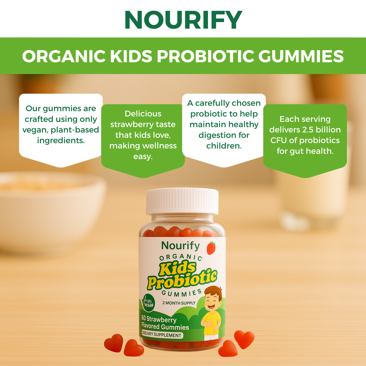 Nourify - Organic Kids Probiotic Gummies